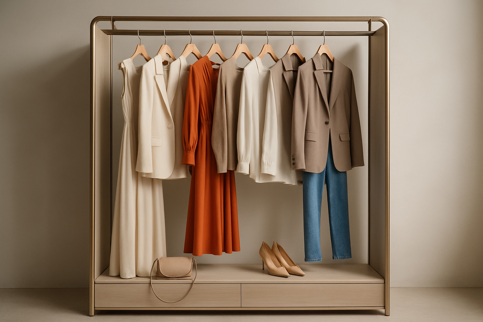 i want to make a cover pic for online clothing store woth unique wardrobe hanging cloth with unique style
